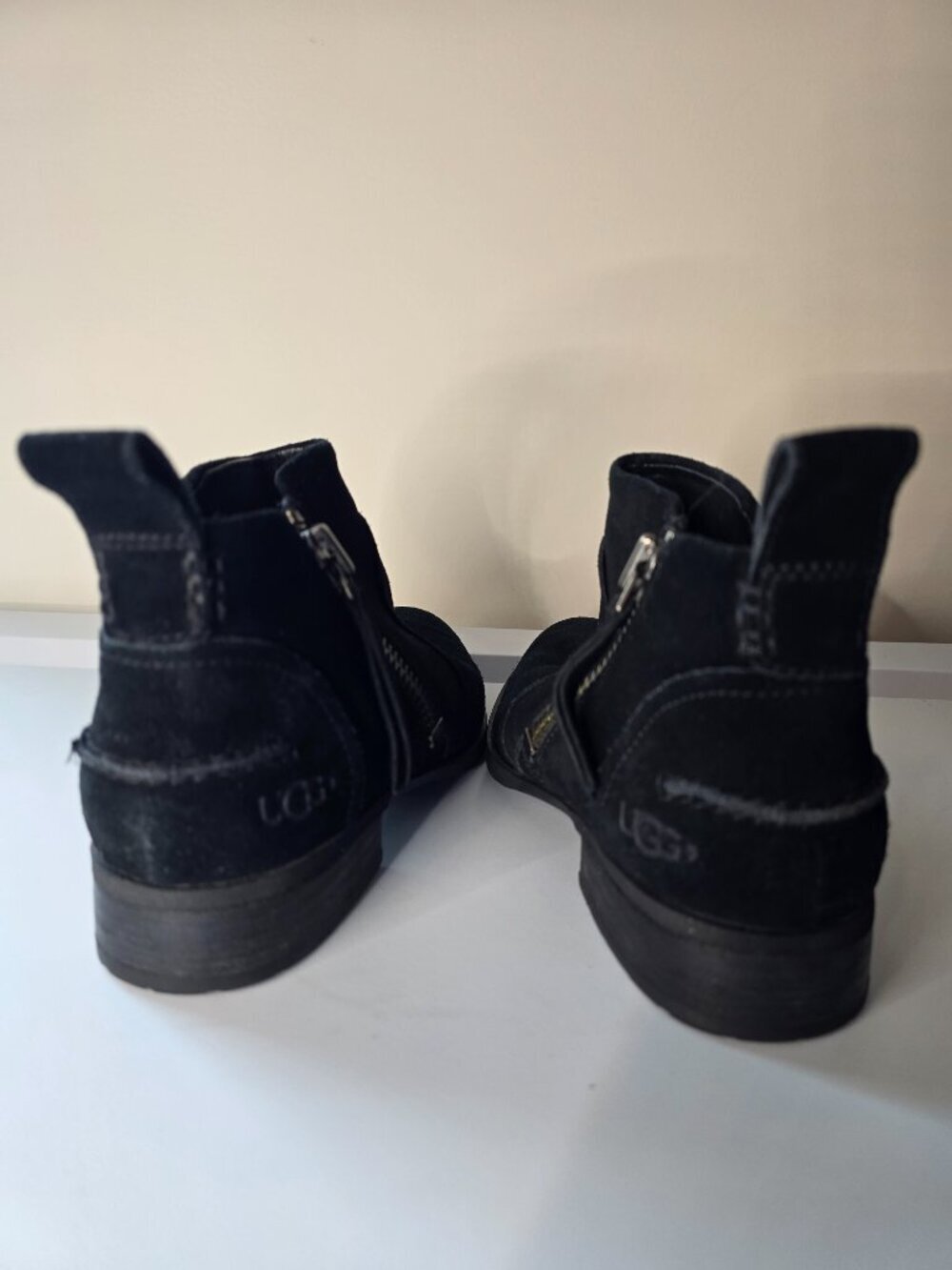Ugg Women's Aureo Suede - Waterproof, Side Zip, Ankle Boot, Black - Picture 5 of 8